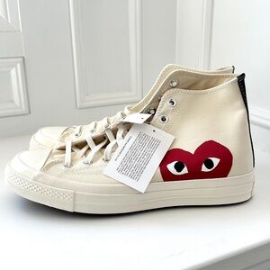 Comme Des Garcons PLAY x Converse Unisex Chuck Taylor High Top Sneakers Heart